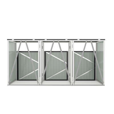 Garbage Bin Shed With Pneumatic Support Rod,Patio Storage Sheds With Lockable Doors & Waterproof Lid Chain, For Patio,Garden,Backyard,Grey