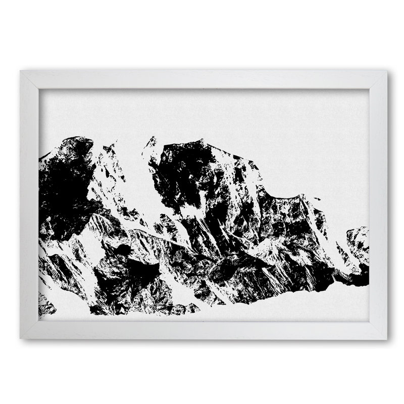 Mountains II - Print, 21 cm H x 30 cm W x 5 cm D, White Grain Frame