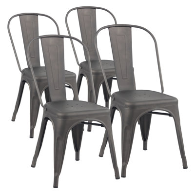 Chaises de salle à manger empilables en fer