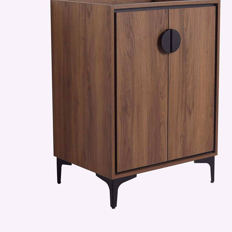 Meuble-lavabo 24 po sans lavabo supérieur, armoire de rangement moderne avec 2 portes à fermeture douce, meuble-lavabo simple