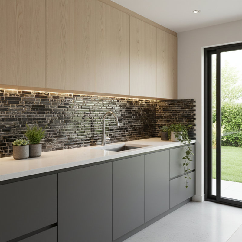Bristol Glass Linear Mosaic Wall Tile