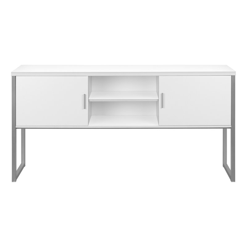 Homi Office Hutch, 2 Cabinets, 71 Inch, Metal, White Laminate