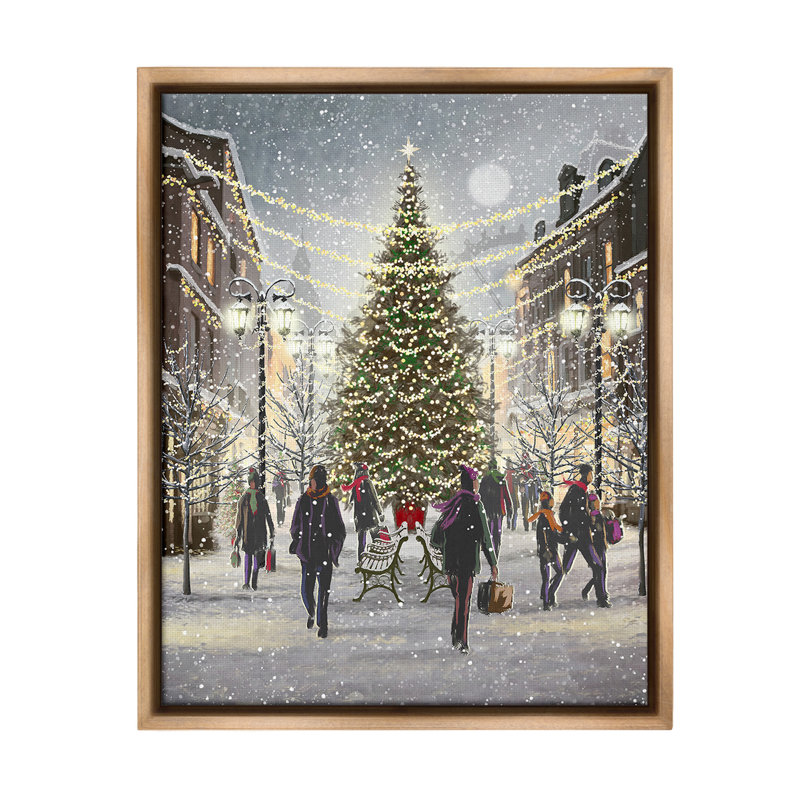 «Town Christmas Tree» par Pip Wilson sur, H 21 po x l 17 po, Brun