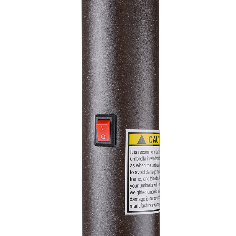 274.32cm Lighted Tilt Market Parasol, Brown