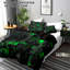 Ensemble de literie Shenglei en microfibre à imprimé géométrique vert et noir avec 2 taies d'oreiller, 1 place, 3 pièces (garnitures non comprises)-122001163-122001167