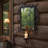 Mia Wall Candle Holder, 19 Inch Black Frame With Pine Branch Accents