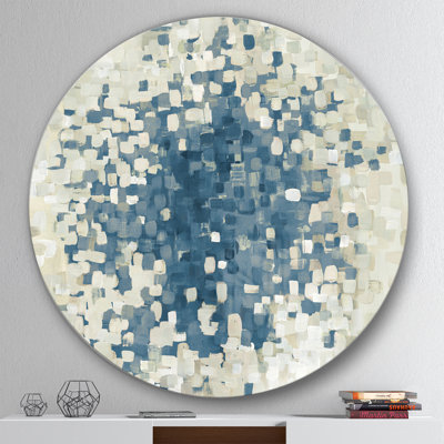 Geometric Blue, Spots - Painting Metal Circle