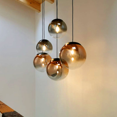 Progress glass gallery luminaire with color gradient 5m suspension