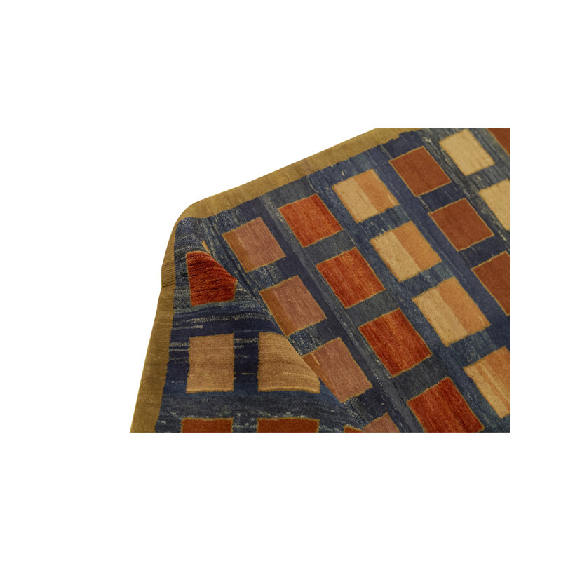 Hand-Knotted High-Quality Orange and Brown Area Rug