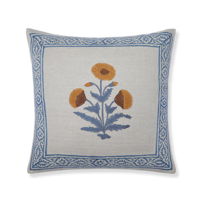 Mogul Buta Pillow Cover - Olive Border - 22" x 22"