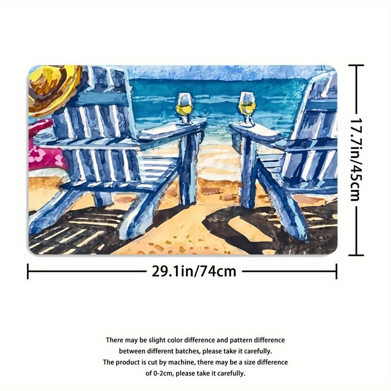 Ensemble de 3 tapis de salle de bain Blue Beach