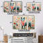 Rose et vert Boho Portrait VI - loup, art mural-1068570919-1068570916