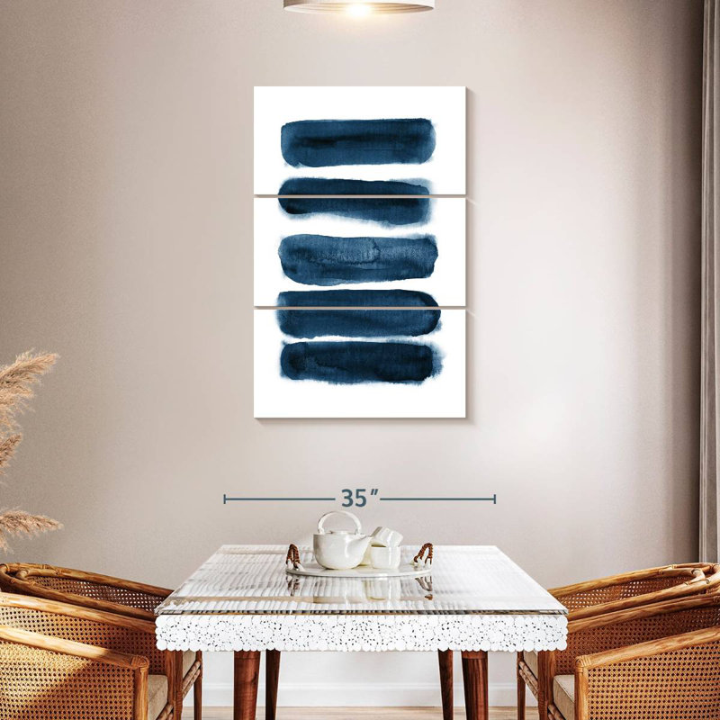 Avery coups de pinceau aquarelle bleu marine, H 65 po x l 42 po