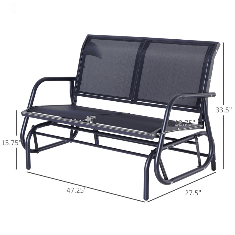 Banc oscillant pour 2 personnes Outsunny, Noir