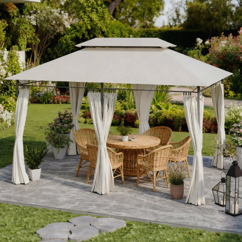 Gazebo, moustiquaire pour l'extérieur avec tablettes