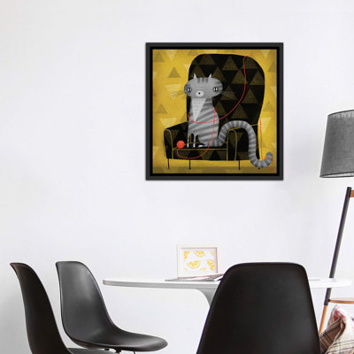 Tabby gris assis par Terry Runyan - impression