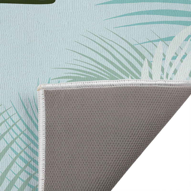 Paillasson Waving Palm Welcome, Bleu, L 34 po x L 21 po