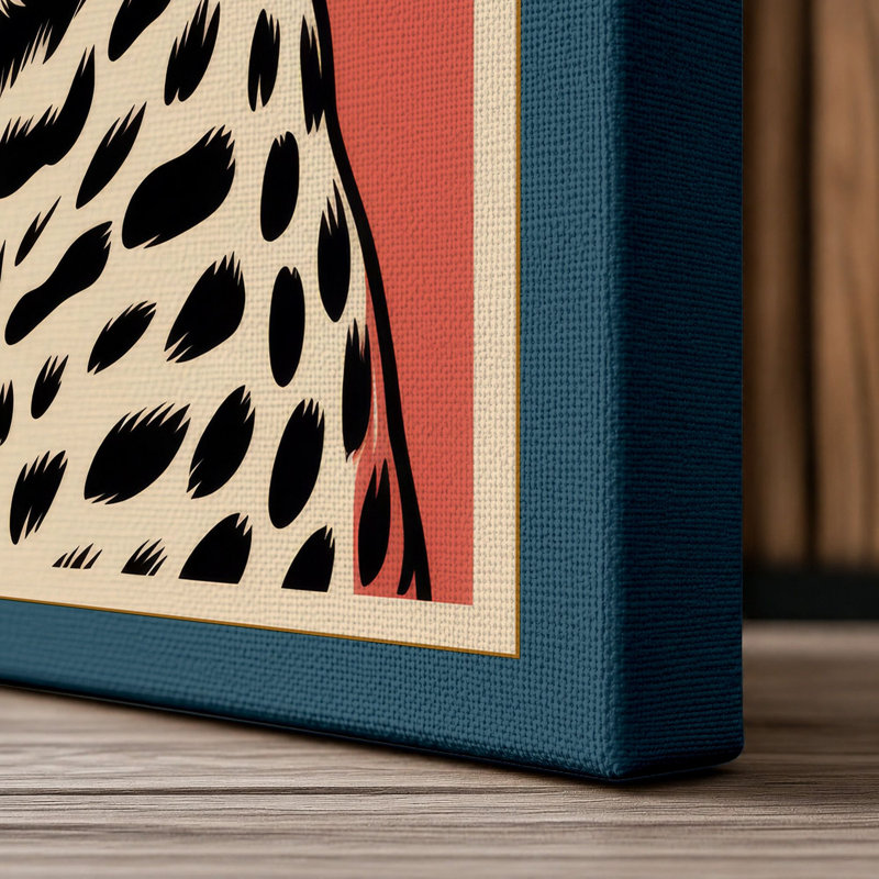 Leopard Forward Graphic - Wrapped Canvas, 18x12 - 45.7 x 30.5 cm, Teal Border