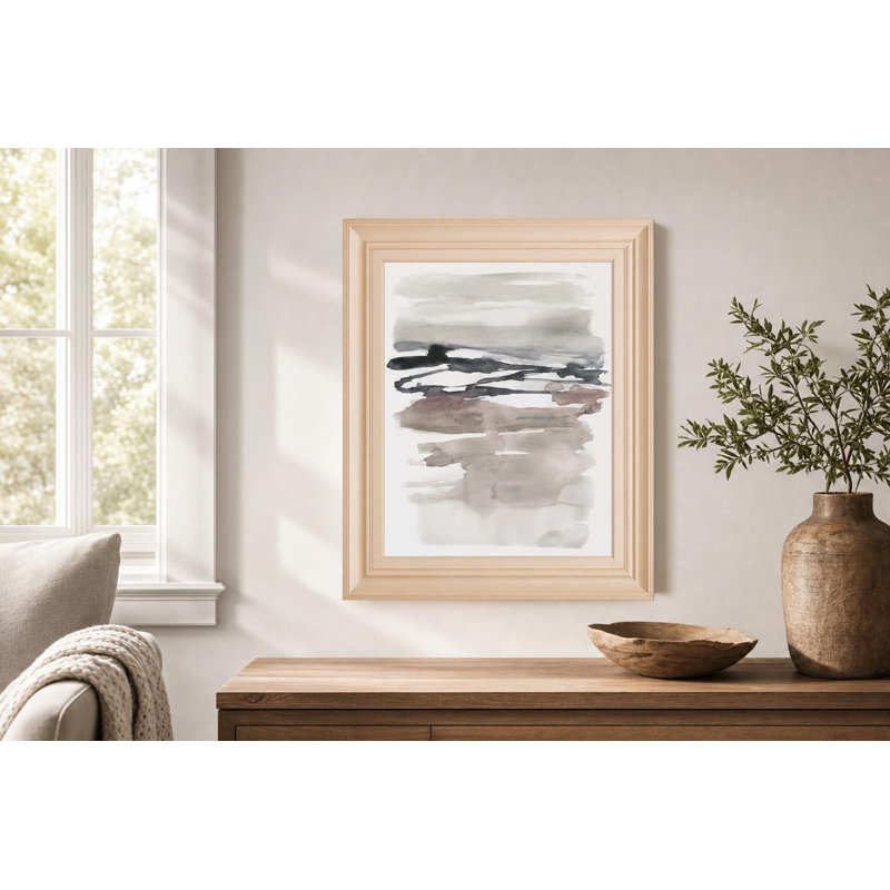 Art mural Tiered Horizon II - 22 po x 26 po - Cadre beige