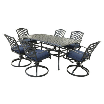 Ensemble de salle à manger d'extérieur carré en aluminium 43,19 "pour 4 personnes
