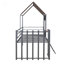 Lit mezzanine simple en métal avec toit et fenêtre-522803458