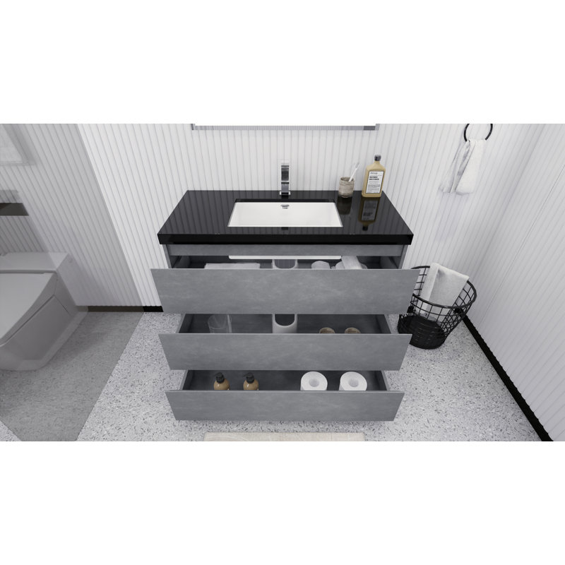 Base de meuble-lavabo Reyes, Gris ciment