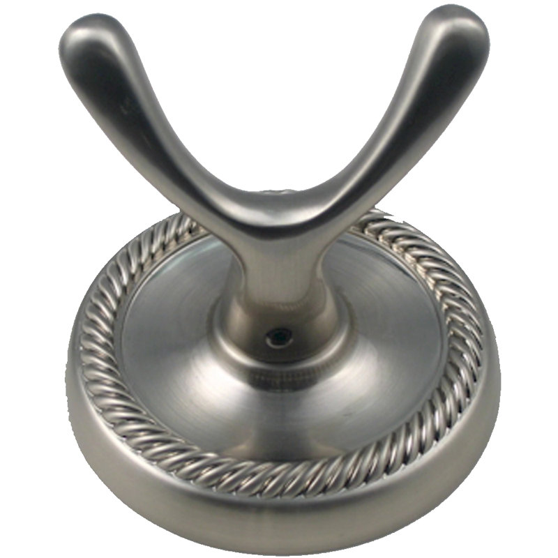 Riverside Wall Mounted Robe Hook, Satin Nickel