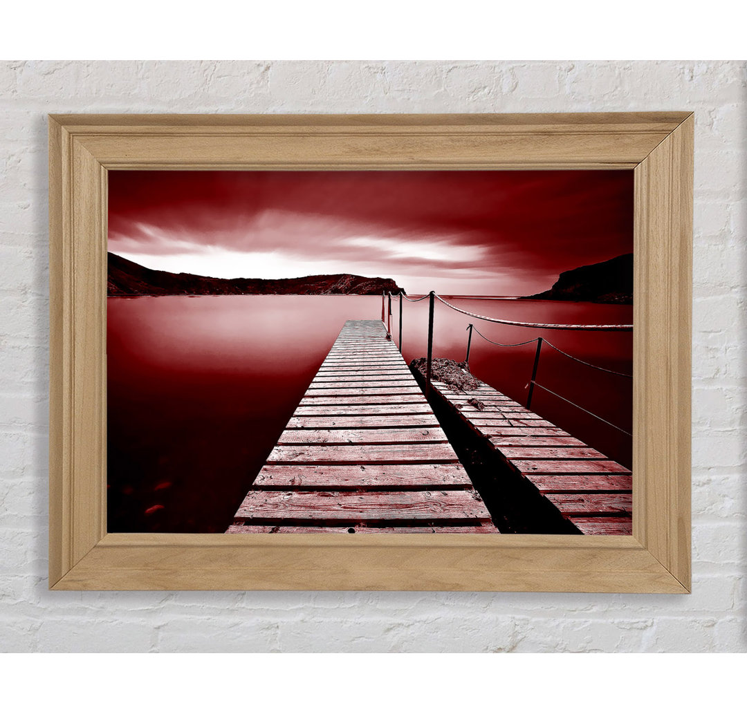 Red Abstract Pier Gerahmter Druck