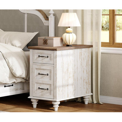 Scarlett 25'' Tall 1 - Drawer Nightstand in White&Brown