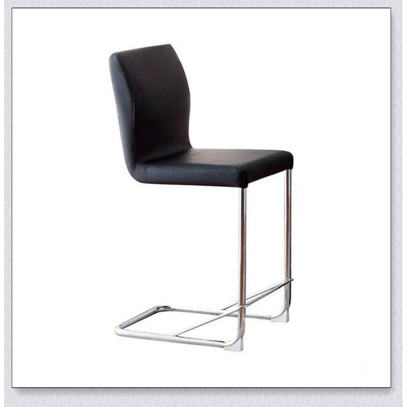 Chaises hautes de salle à manger à hauteur de comptoir en similicuir noir moderne Modern