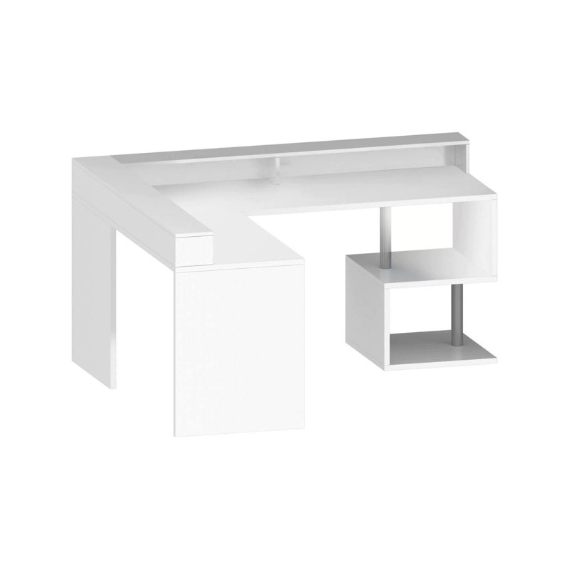 Nang L-Shaped Computer Desk, White