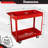 Tool Cart - 2-Tier 330lb Capacity Heavy Duty Utility Cart - Metal Cart on Wheels - Rolling Detailing, Work, or Garage Carts with Wheels by Stalwart