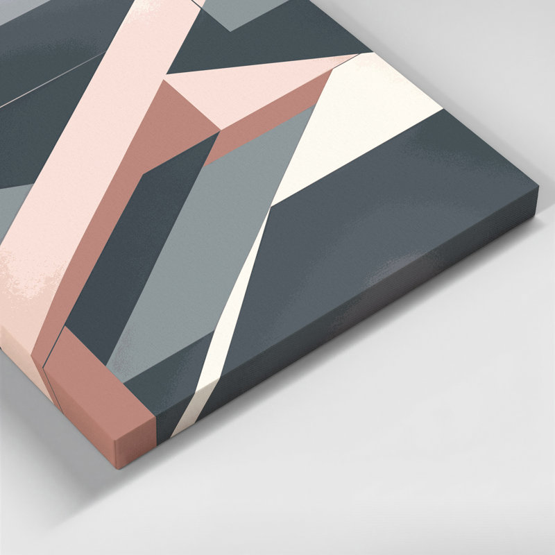 «Geometric Abstraction 94», art mural sur toile noire, H 12 po x l 18 po
