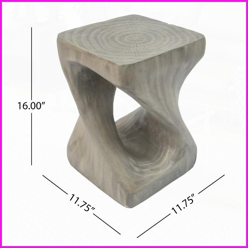 Table basse à spirale grise aspect bois gris MGO - sans assemblage, pour une utilisation intérieure / extérieure
