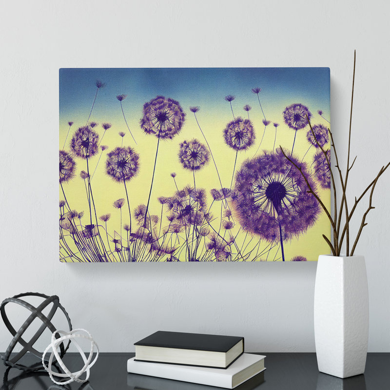 Enticing Dandelion Flowers - Wrapped Canvas Print, 50cm H x 76cm W x 3cm D