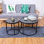 Table d'appoint ronde décorative avec plateau en faux marbre, noir