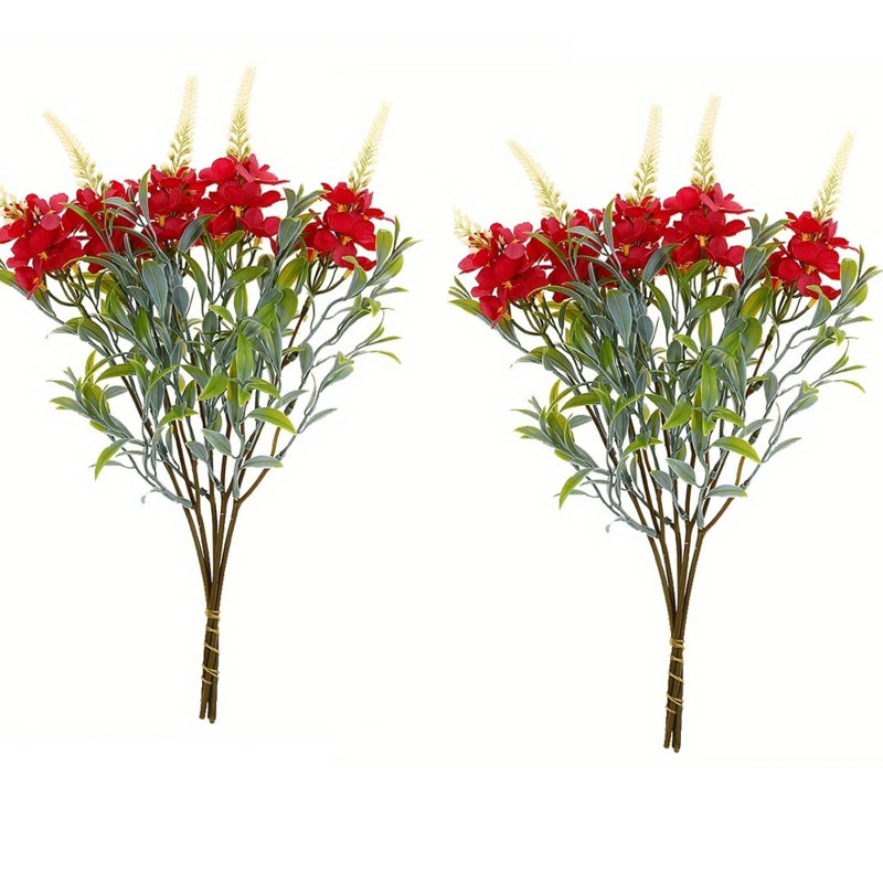 10 pièces de fleurs artificielles, fleurs de cerisier, flocons de neige, décoration intérieure, Rose rouge