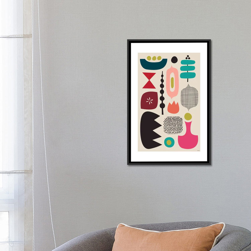 « modern abstract iv », impression sur toile, H 26 po x l 18 po x P 1,5 po, Toile avec cadre noir, Pas de tapis