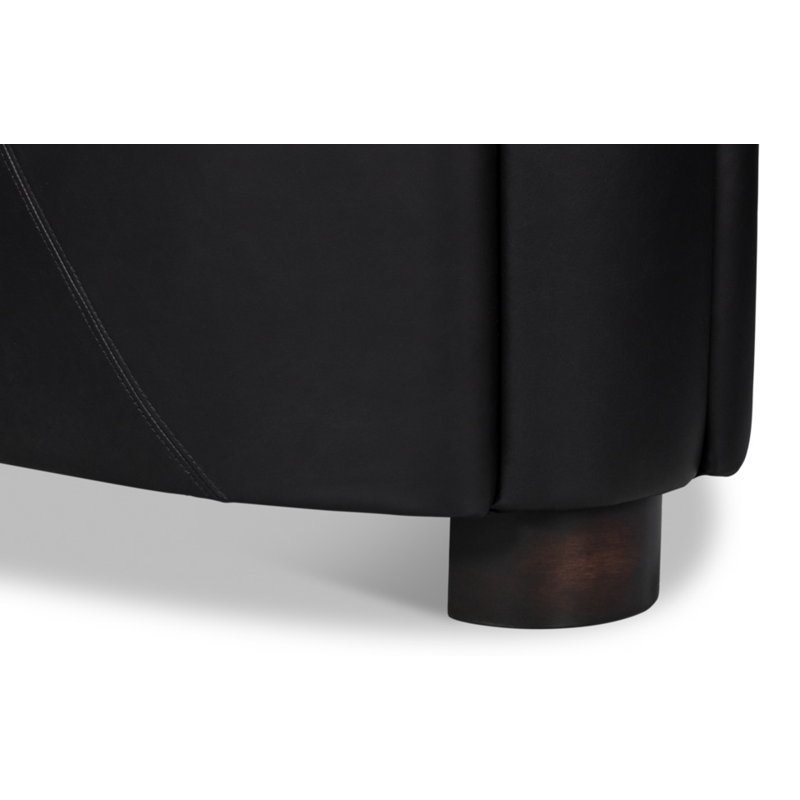 Mandy Armchair, Black Genuine Leather