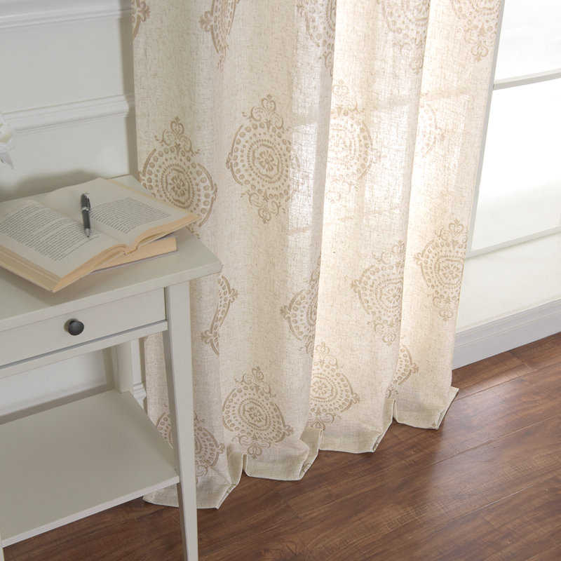 Paire de rideaux semi-transparents avec œillets Bagley, Beige