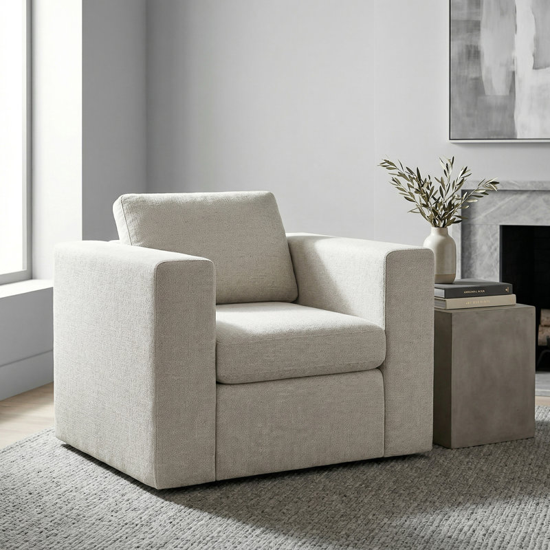 Lockheart 32” Accent Chair Square Arm, Natural 