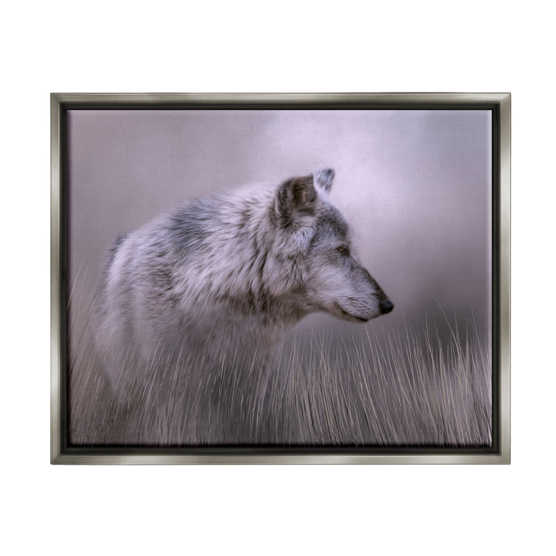 Loup gris - faune, H 25 po x l 31 po x P 1,7 po, Estampe numérique Farmhouse