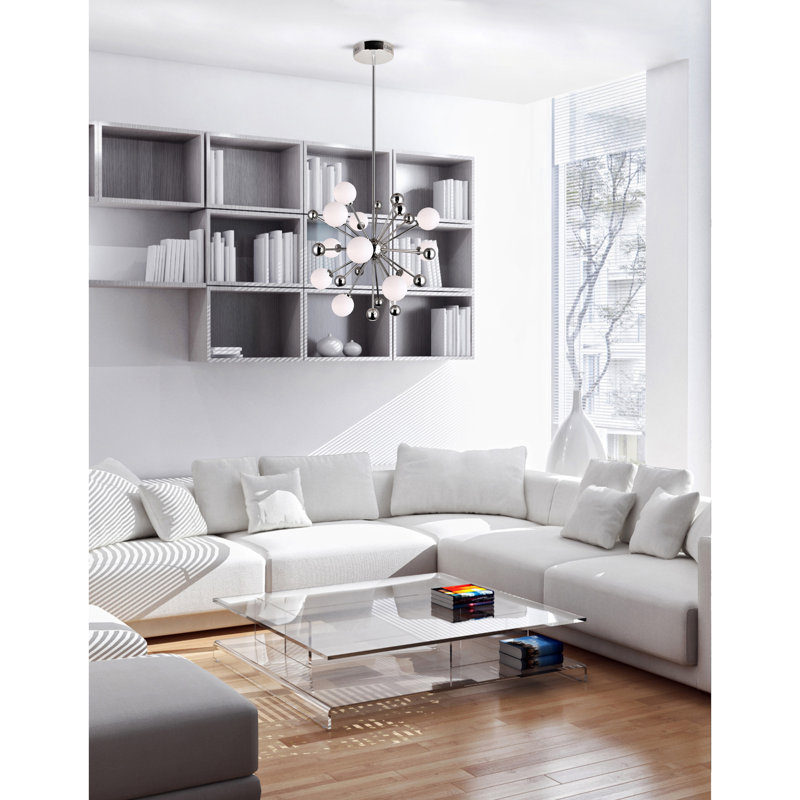 24'' Sputnik Chandelier for Living Room, Dining Room, or Bedroom – 11-Light Modern Ceiling Fixture with G9 LED Bulb Base
