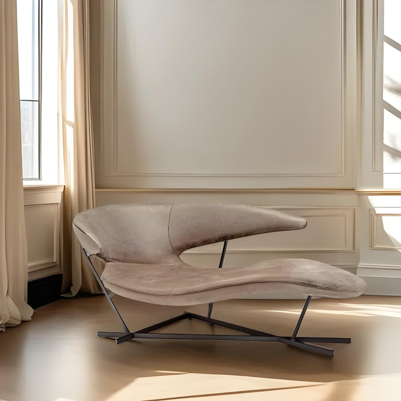 Chaise longue décontractée minimaliste et créative, Orienté à gauche (vu de face), Noir, noir, noir, noir, Chameau