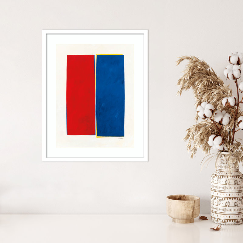 Reproduction d'art mural en bois monolithe II, Cadre blanc, H 25 po x l 20 po