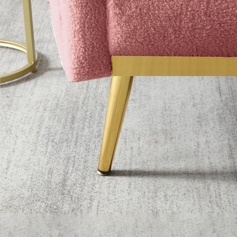 Méridienne capitonnée de 30 po de largeur, Tissu rose