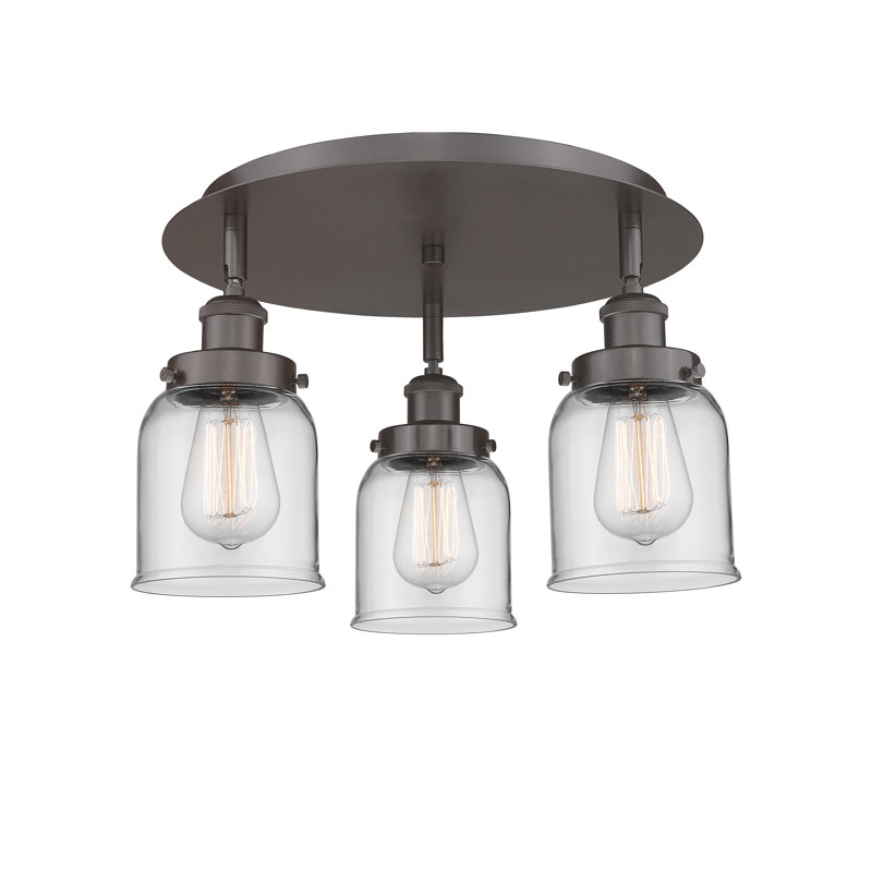 Bejtullah Glass Flush Mount, Clear, Oil Rubbed Bronze