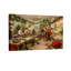 Scène d'atelier de Noël avec des gens, ensemble de 3 impressions sur toile-1833085754