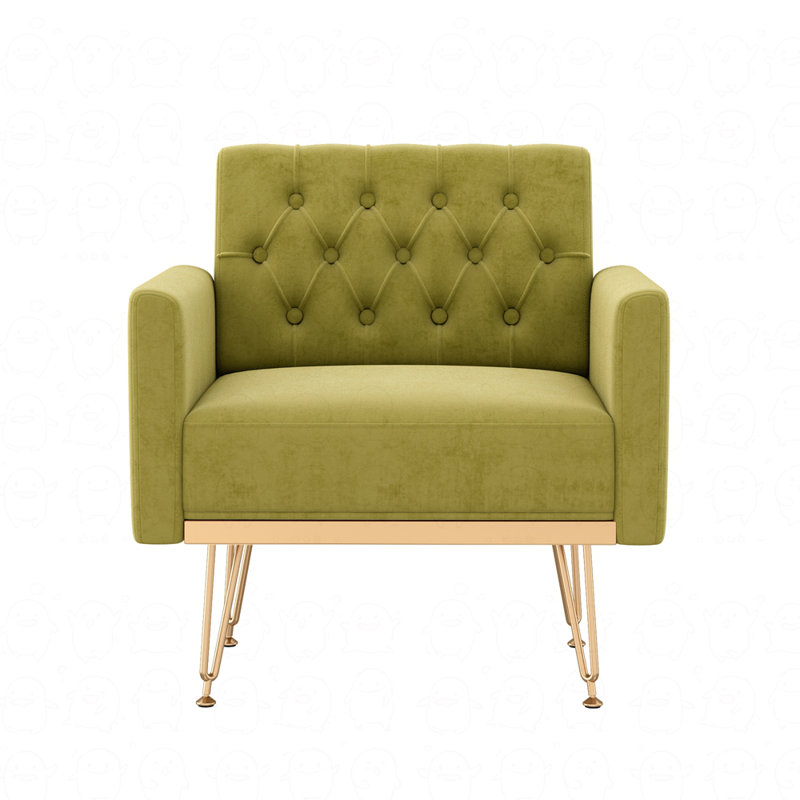 Chaises de lecture modernes capitonnées rembourrées, Vert