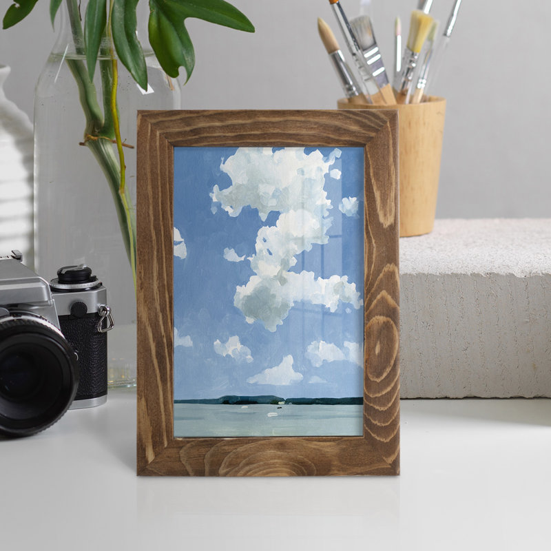 «Juillet Lakeside II», impression encadrée avec verre, H 7 po x l 5 po x P 1 po, Noyer